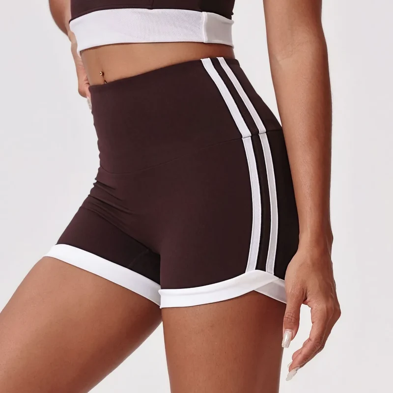 SPARK Contrast Color High Waist Yoga Shorts CY3234