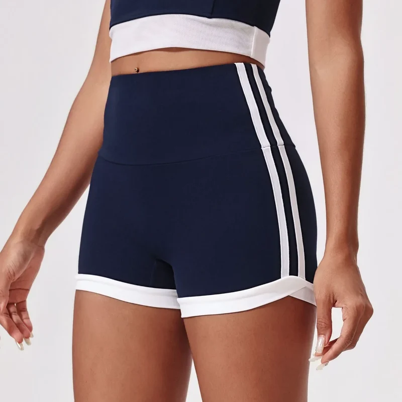 SPARK Contrast Color High Waist Yoga Shorts CY3234