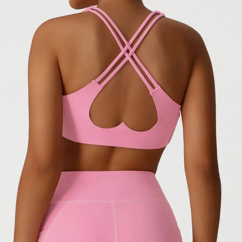 SPARK Cross Back Heart Shape Beautiful Sports Bra YG2526