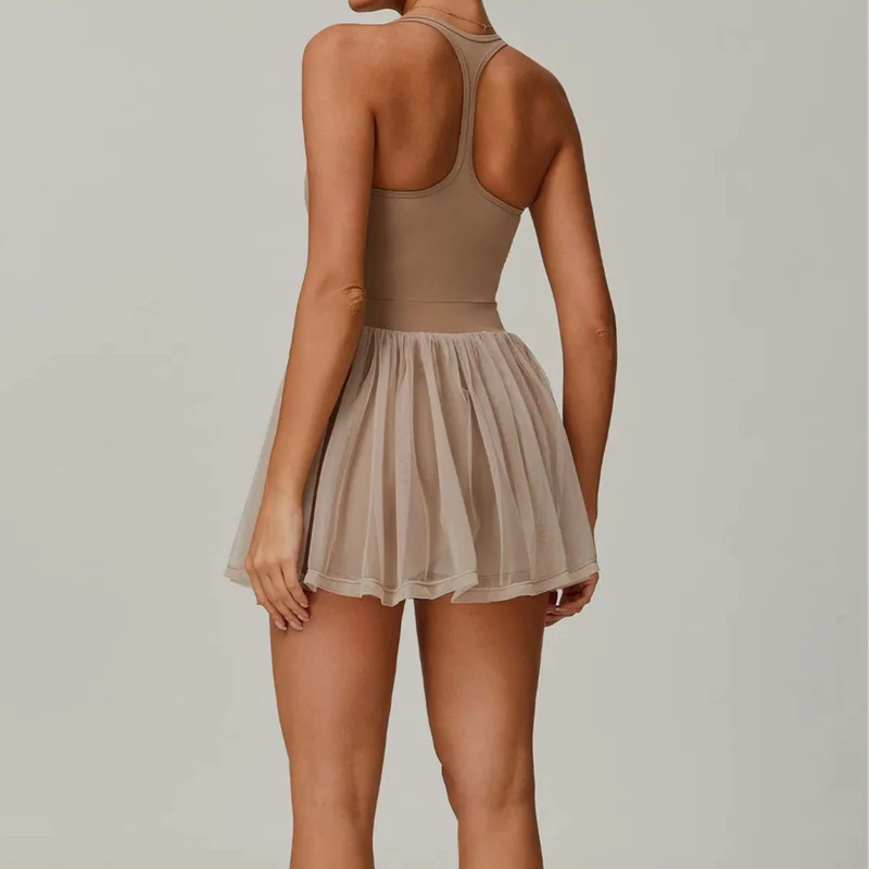 SPARK Fitness Tank Top with Pad Recycled Fabric Tennis Skirt ZC9091