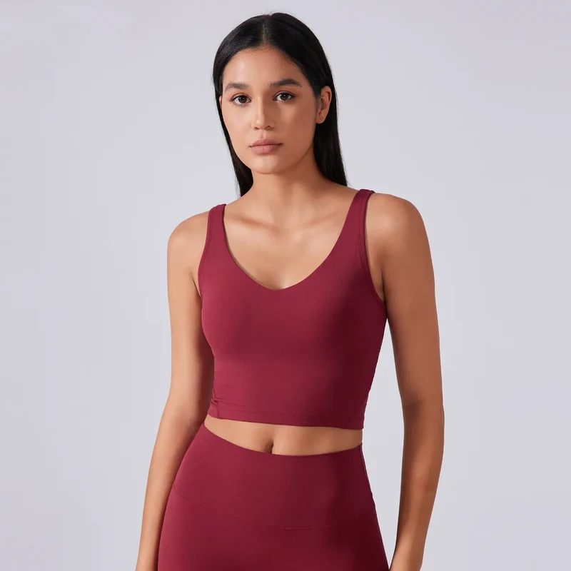 SPARK Angola Red Padded Yoga Tank Tops DQ2054