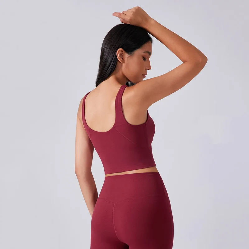 SPARK Angola Red Padded Yoga Tank Tops DQ2054