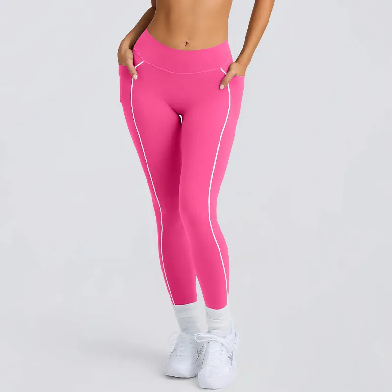 SPARK Contrast Color Tube Bra and Leggings Fitness Set QY4031