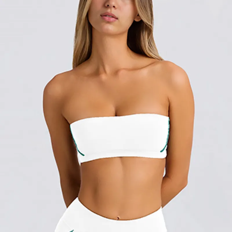SPARK Contrast Color Tube Bra and Leggings Fitness Set QY4031