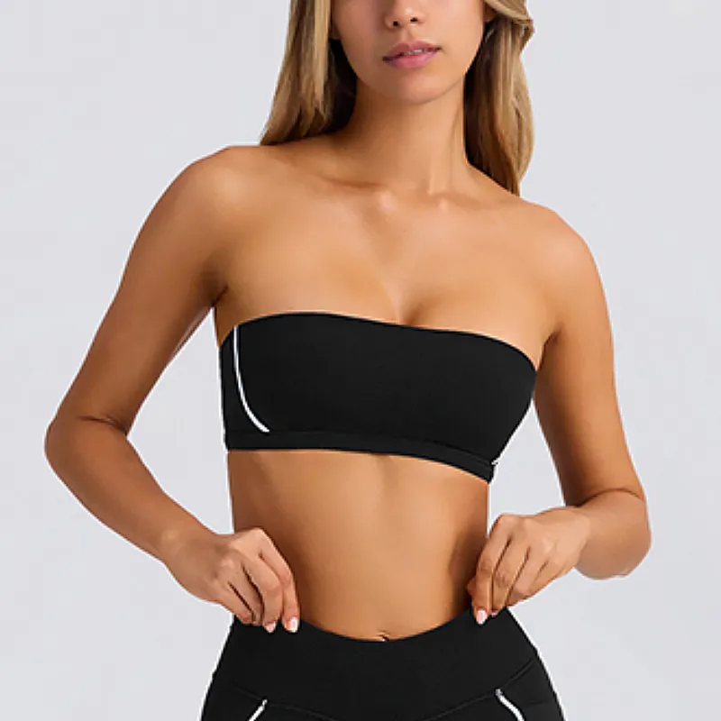 SPARK Contrast Color Tube Bra and Leggings Fitness Set QY4031