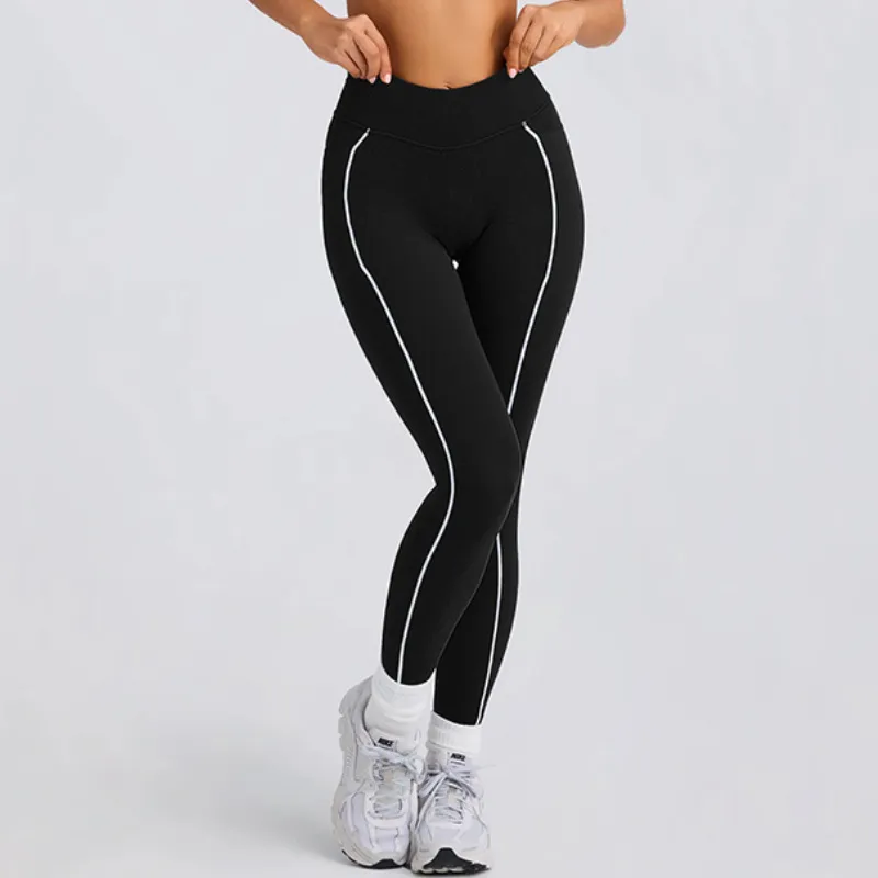 SPARK Contrast Color Tube Bra and Leggings Fitness Set QY4031