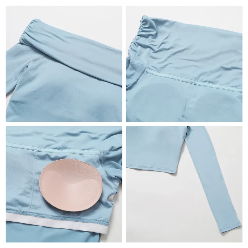 SPARK One-shoulder Long Sleeve Yoga Crop Top ZC9152