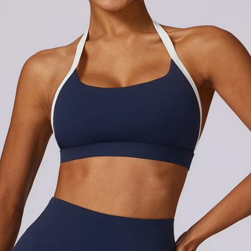 SPARK Color Block Halter Sports Bra ZC8605