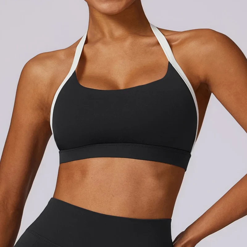 SPARK Color Block Halter Sports Bra ZC8605