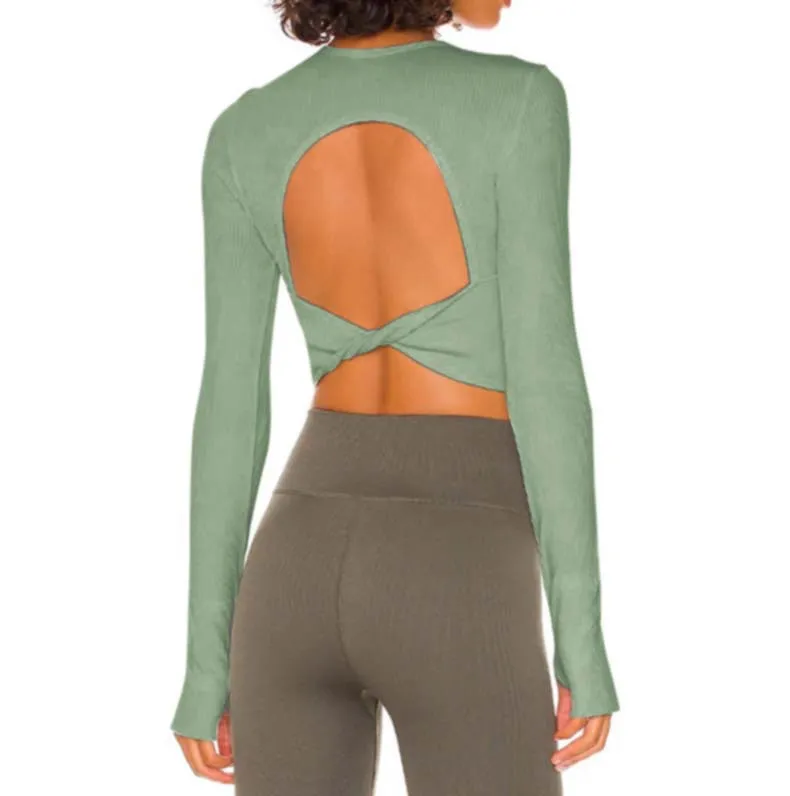 SPARK Ribbed Long Sleeve Yoga Tops MYCX204