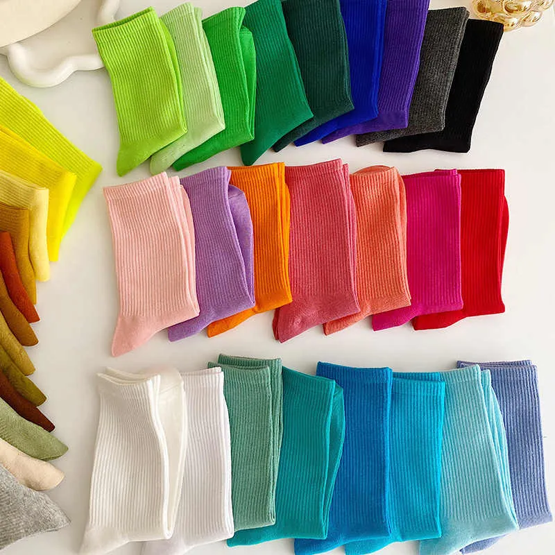 Free shipping【3-Pair Set】SPARK Spring And Autumn Thin Candy Color Stockings