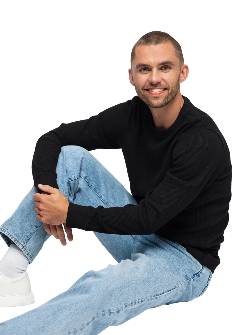 Herren Longsleeve Strickpullover Manuel