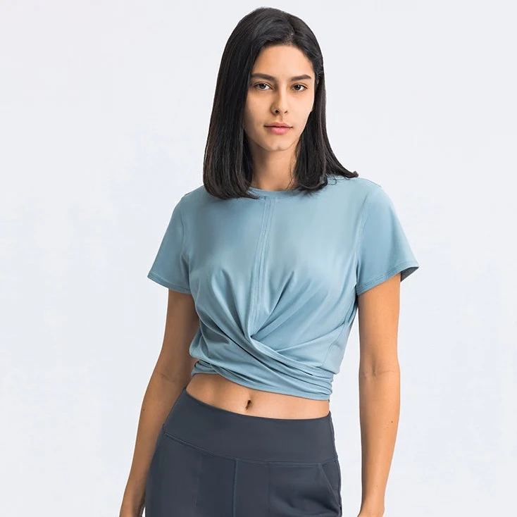 T-shirt croisé - Bleu