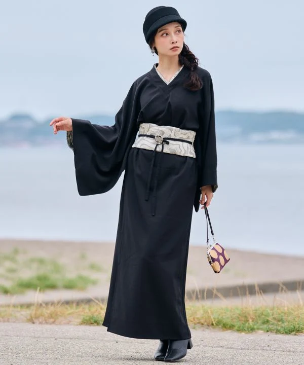 Blouse style kimono avec broderie Sharemon