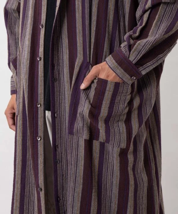 Chemise longue unisexe en coton tissé