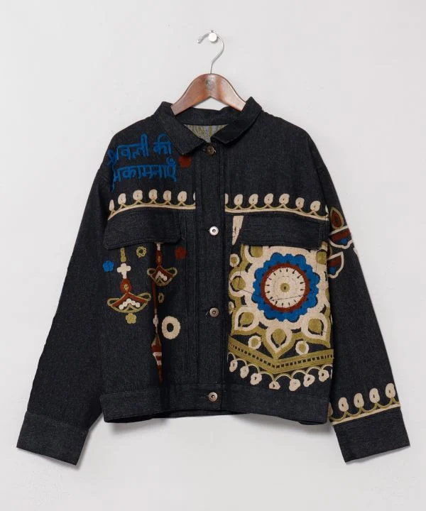 Chemise en jean brodée Ari