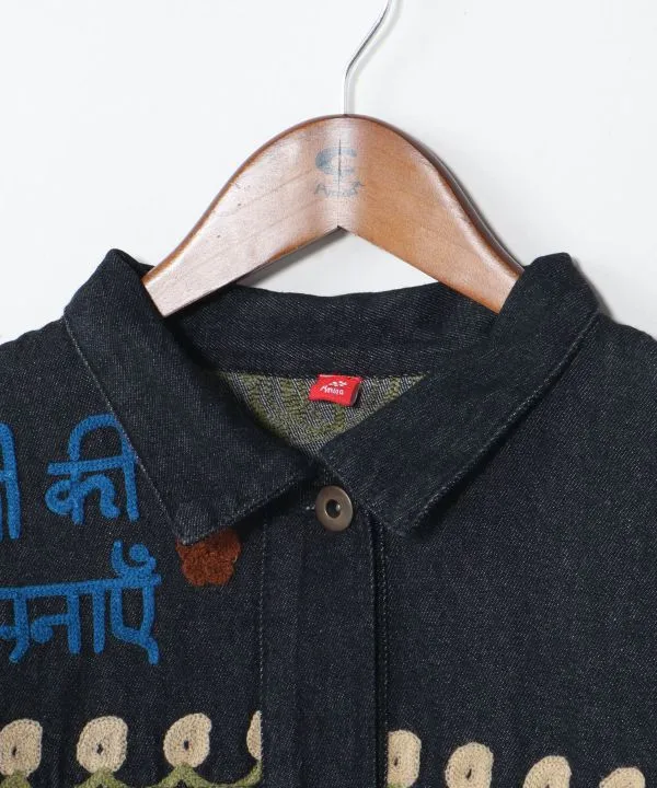 Chemise en jean brodée Ari