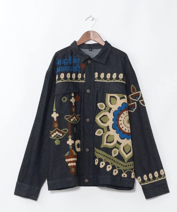 Chemise en jean brodée Ari pour homme