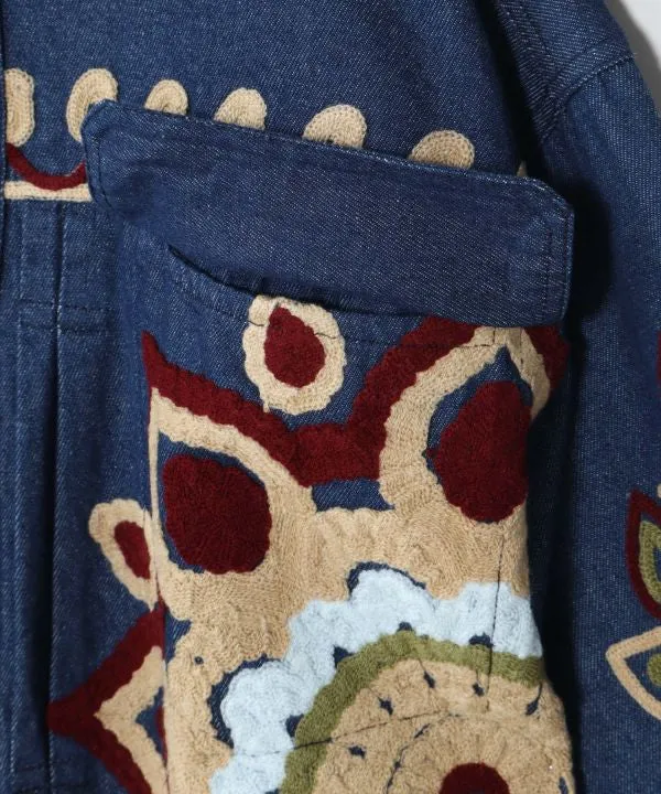 Chemise en jean brodée Ari pour homme