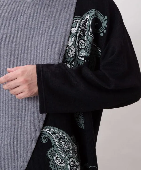 Haut à empiècements superposés à motif cachemire pour homme