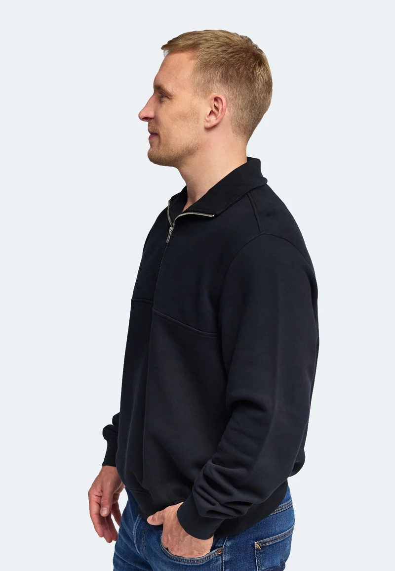 1002 Oxford – Half-Zip Sweatshirt mit Stehkragen