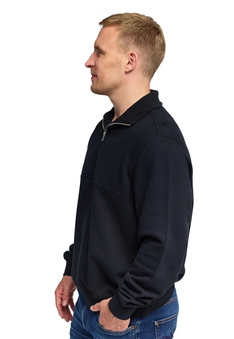 1002 Oxford – Half-Zip Sweatshirt mit Stehkragen