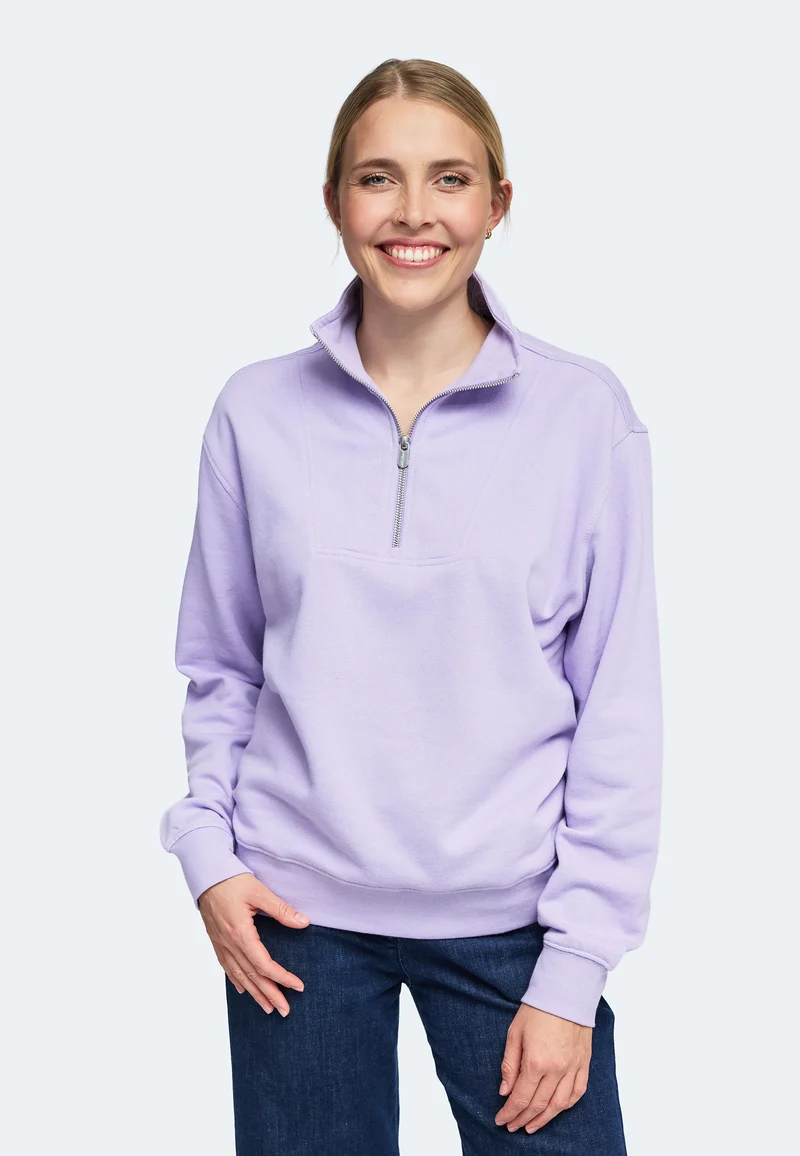 1001 Manchester – Half-Zip Sweatshirt Damen mit Stehkragen