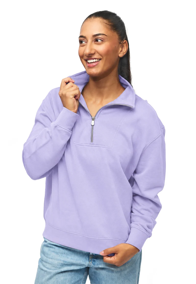 1001 Manchester – Half-Zip Sweatshirt Damen mit Stehkragen