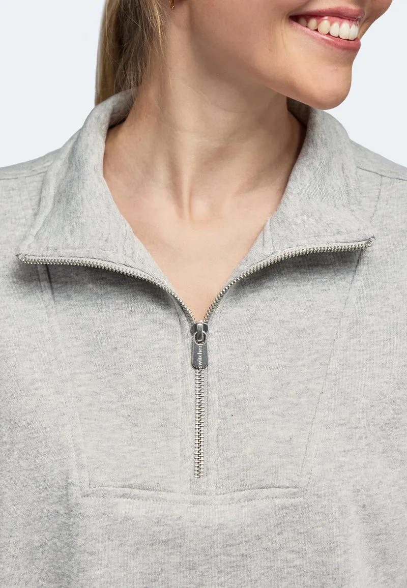 1001 Manchester – Half-Zip Sweatshirt Damen mit Stehkragen