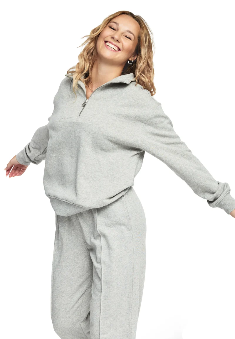 1001 Manchester – Half-Zip Sweatshirt Damen mit Stehkragen