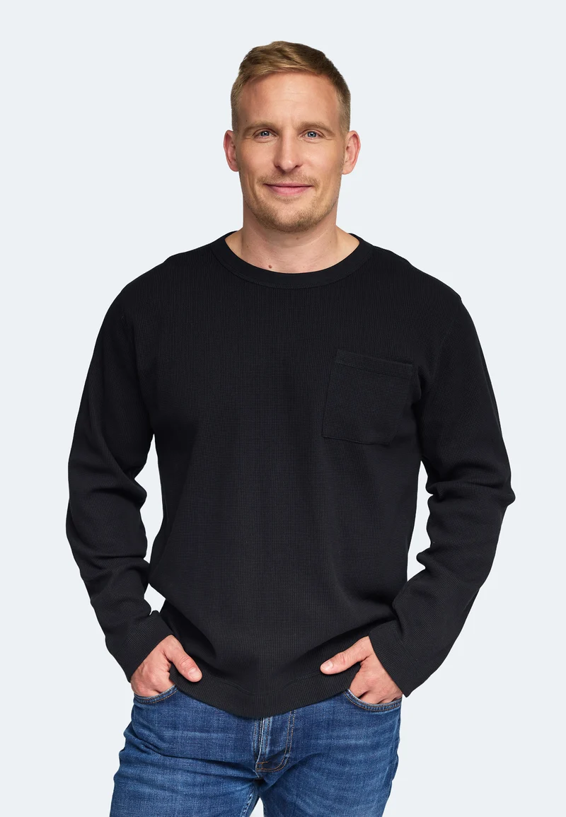 1026 Simon – Longsleeve Waffle Pocket Shirt Herren