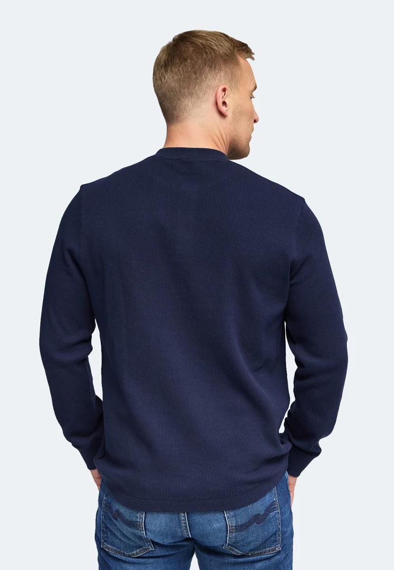 1025 Sébastien – Longsleeve Waffle Henley Shirt Herren