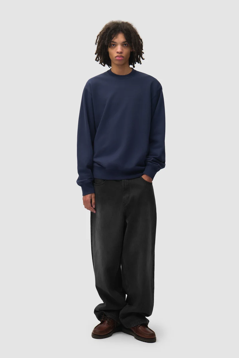 Pull à col rond City - Bleu marine