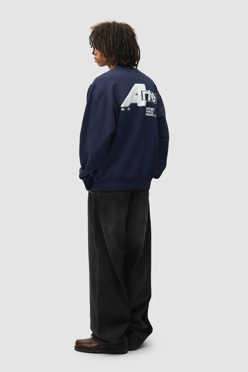 Pull à col rond City - Bleu marine