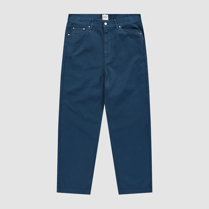 Pantalon en jean à motif sérigraphié - Bleu marine