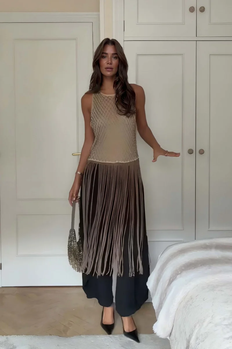 Fashionable Asymmetrical Elastic Waist Wide-Leg Pants