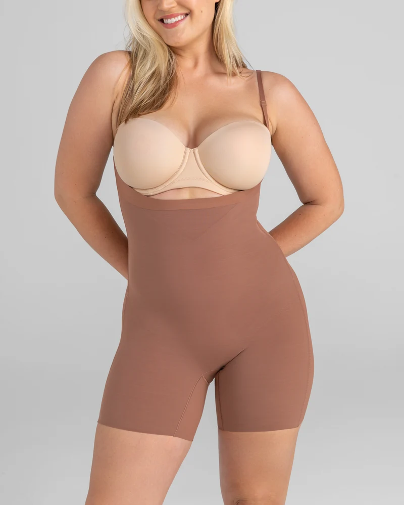 Open-Bust Mid-Thigh Bodysuit