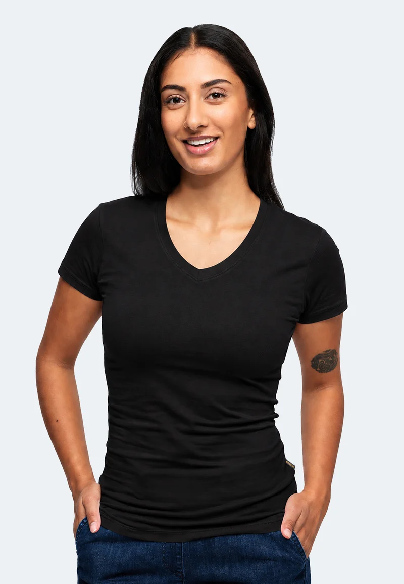 2276 Giorgia – Stretch T-Shirt V-Neck Damen
