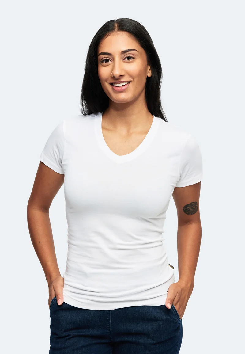 2276 Giorgia – Stretch T-Shirt V-Neck Damen