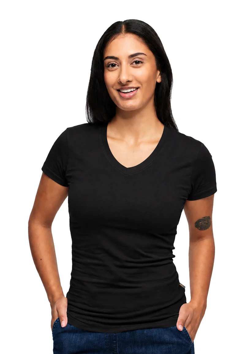 2276 Giorgia – Stretch T-Shirt V-Neck Damen