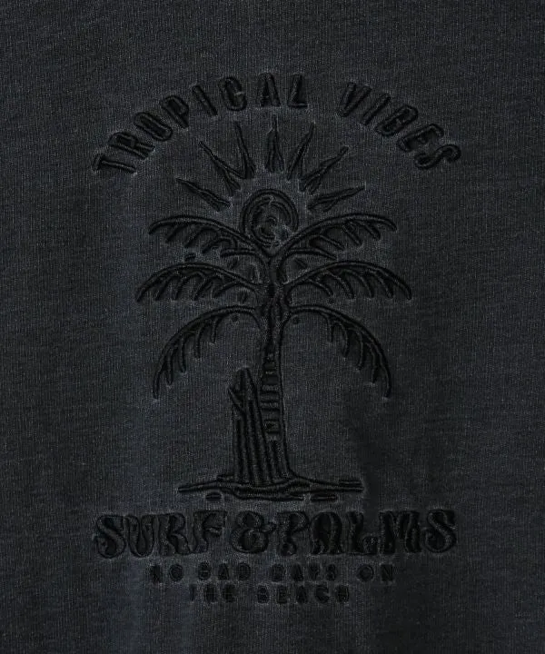 Sweat à capuche en maille délavée avec logo - SURF & Palms
