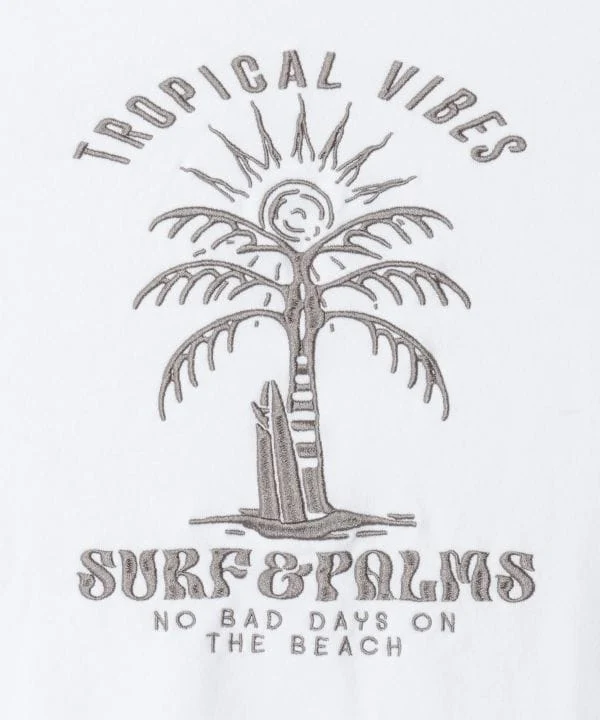 Sweat à capuche en maille délavée avec logo - SURF & Palms