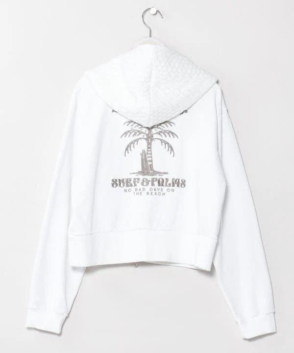Sweat à capuche zippé en maille lavée - SURF & Palms
