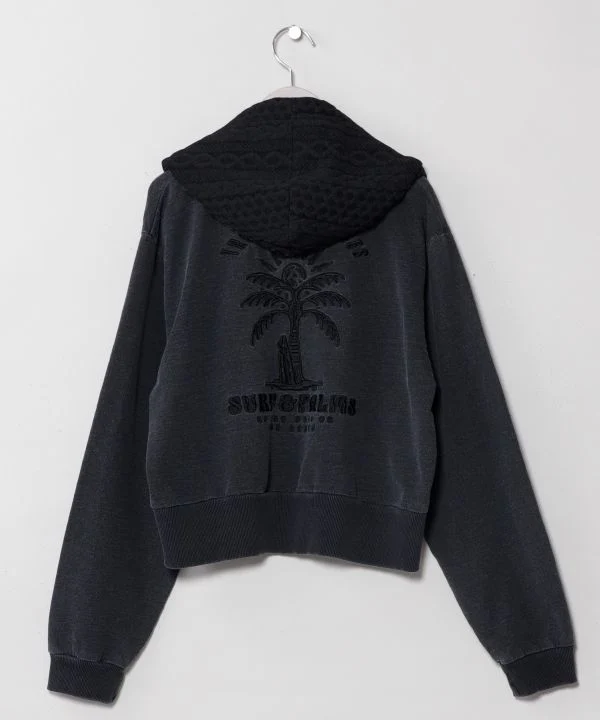 Sweat à capuche zippé en maille lavée - SURF & Palms