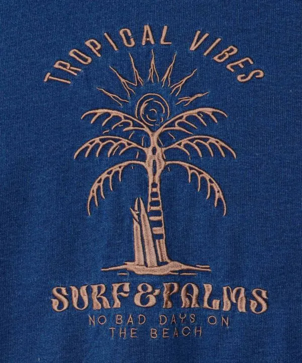 Sweat à capuche zippé en maille lavée - SURF & Palms