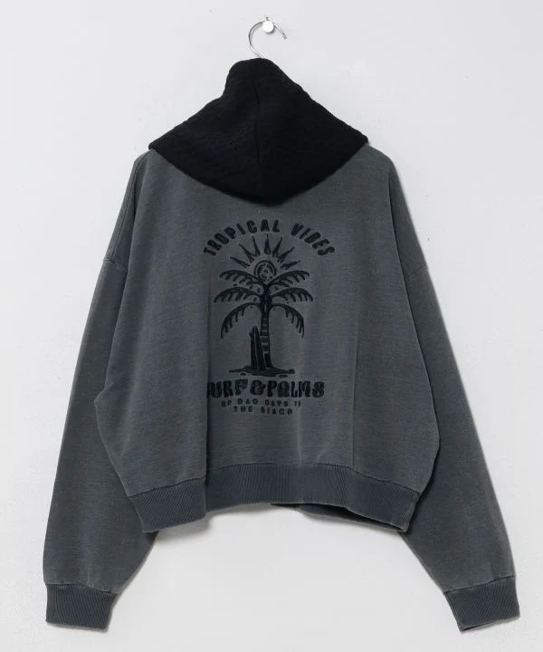Sweat à capuche en maille lavée - SURF＆Palms
