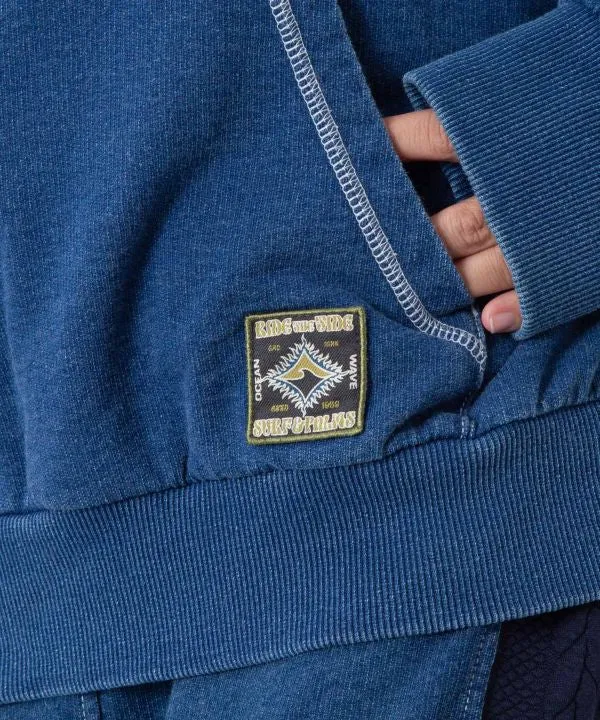 Sweat à capuche en maille lavée - SURF＆Palms