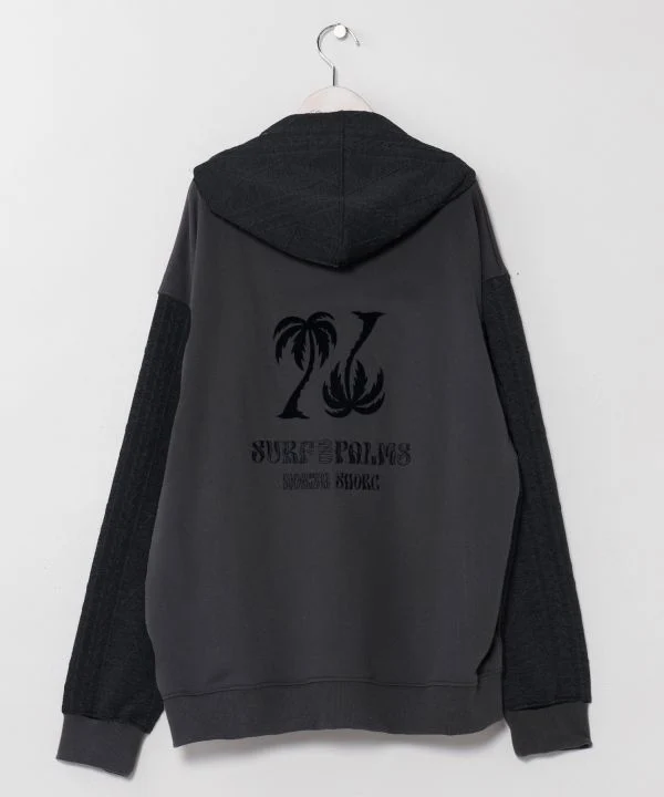 Sweat à capuche zippé en maille brodée hawaïenne - SURF＆Palms
