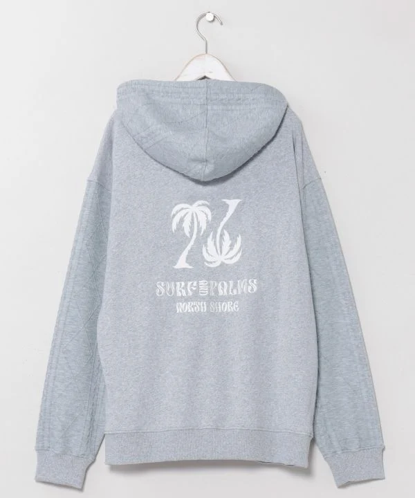 Sweat à capuche zippé en maille brodée hawaïenne - SURF＆Palms