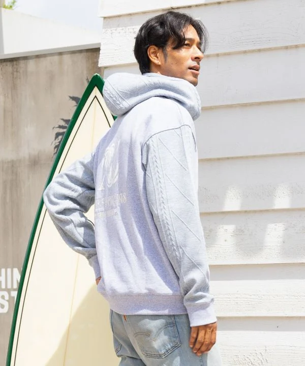 Sweat à capuche en maille floquée brodée - SURF＆Palms